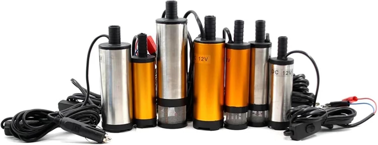12V/24V Electric Submersible Pump 38MM, Diesel/Water/Fuel Transfer Pump 12L/min, Mini Car Kerosene Suction Pump for Sewage/Effluent Use(24V,38MANJ)