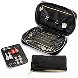 Ms. J Travel Jewelry Organizer Travel Jewelry Storage Carrying Cases for Earrings, Necklaces, Rings, Bracelets, Travel Jewelry Case Black