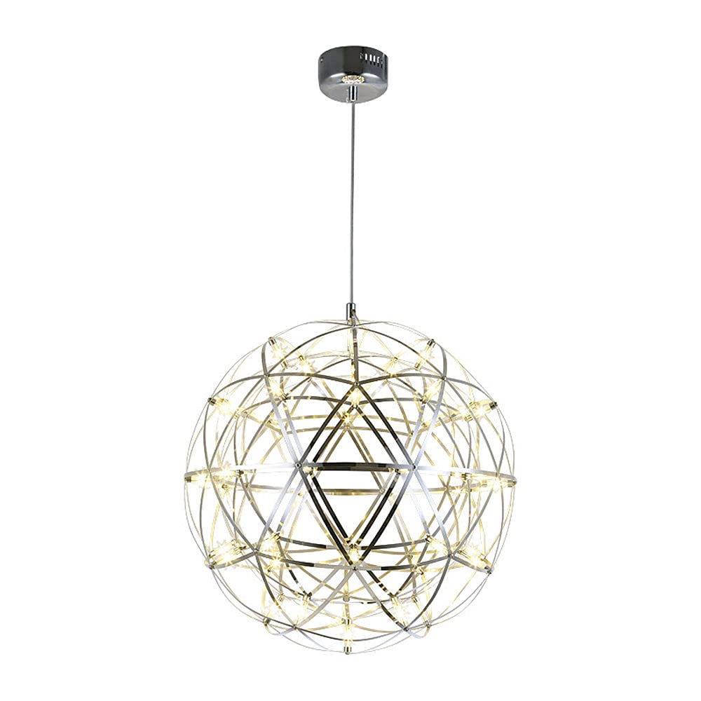 Nowoczesna lampa wisząca Gypsophila - sferyczny żyrandol ze stali nierdzewnej do restauracji, salonu, sklepu odzieżowego, kawiarni i dekoracji ślubnej - elegancka oprawa oświetleniowa do domu