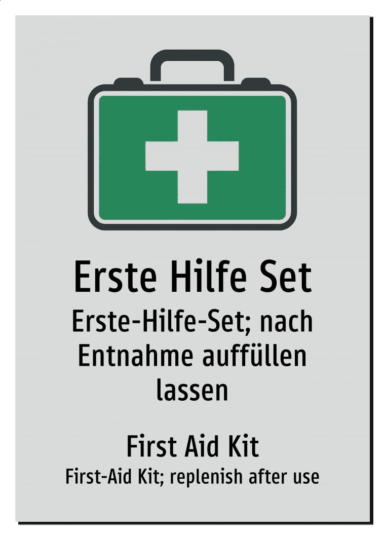 34182-DEEN-S-09 | Erste Hilfe Set Schild Deutsch Englisch | zweisprachig
