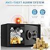Small Safe for Home, 6.69"H Safe Box with Fireproof Waterproof Bag for College Dorm Room, Money Safe with Alarm System, Sensor LED Light, Wall/Floor Mountable, Hidden Safes for Cash, Jewelry, Medicine #5