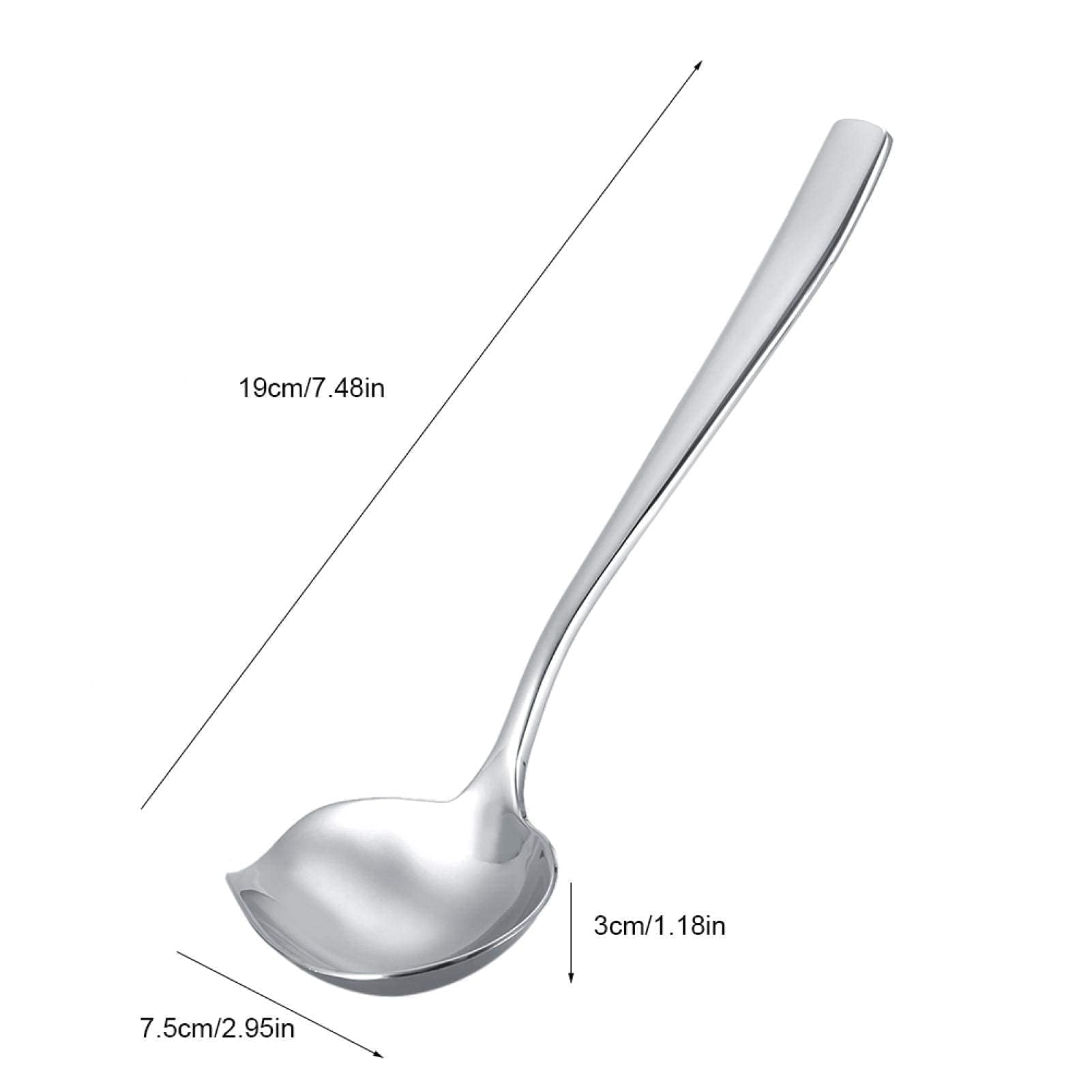 Fityle Sauce Ladle Drizzle Spoon, Mirror Polish, Kitchen Gadget Small Ladle With Spout Serving Spoons Soup Spoon Soup Ladle For Chocolates Gravies I4024148427