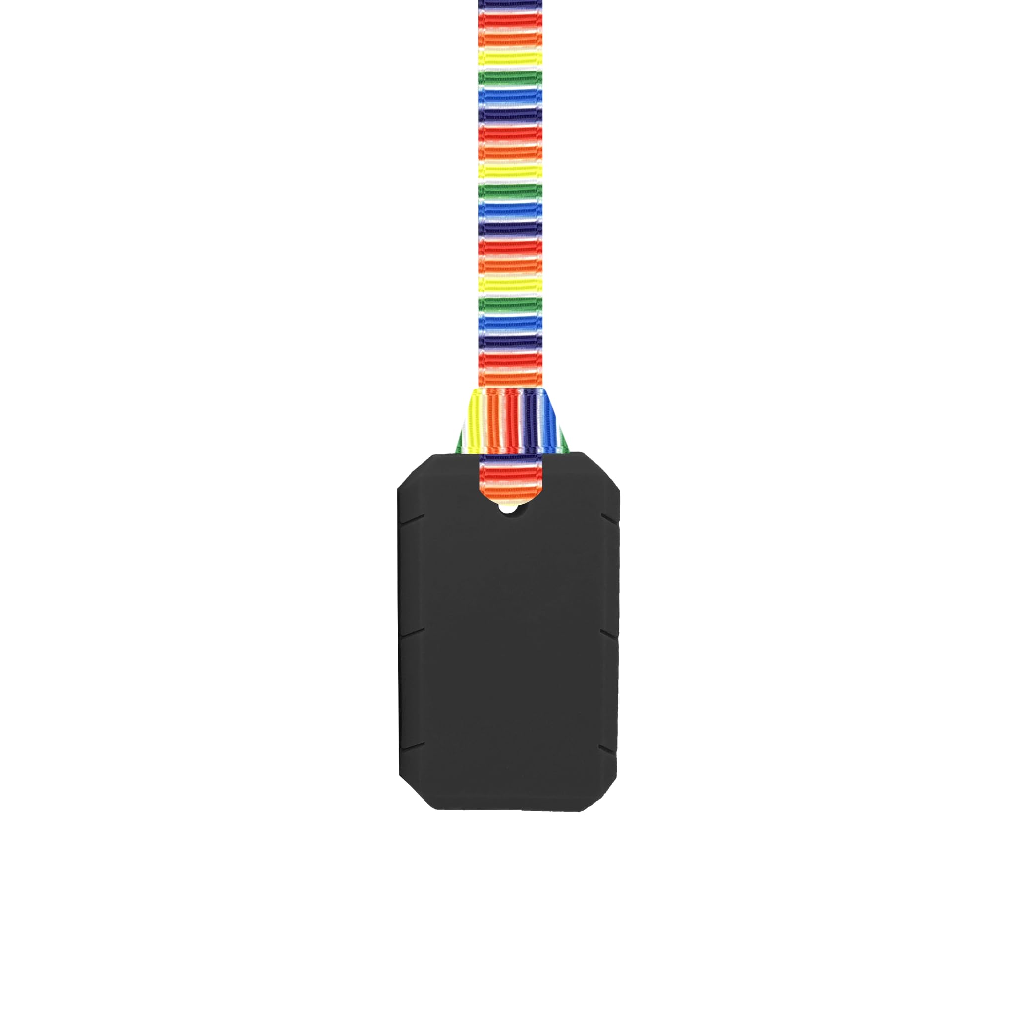 Taggles Chew Necklace - Discreet Adult/Teen Jewellery - Autism ADHD Stimming/Anxiety Aid - Black with Lanyard/Cord (6 Designs Available) (Retro Stripes, 70cm Lanyard) — image 1