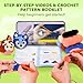 Acehochen Crochet Kit for Beginners, Beginner Crochet Kit for Adults with Step-by-Step Video Tutorials, Crochet Animal Kits Knitting Supplies (2 Pack)