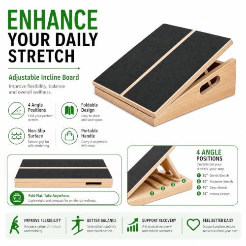 Tabla inclinada de madera ajustable profesional para ejercicios miniatura 4