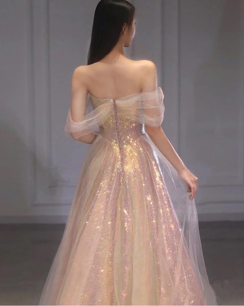 LEJA】チュールオフショルダー花柄 2点セット 結婚式 パーティードレス