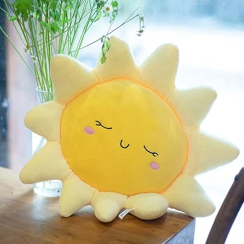 Miniatura 5 de Almohada de felpa suave para el hogar, regalo de decoración para niños, cojín de silla con forma de sol, almohada para sofá o automóvil, 22.8