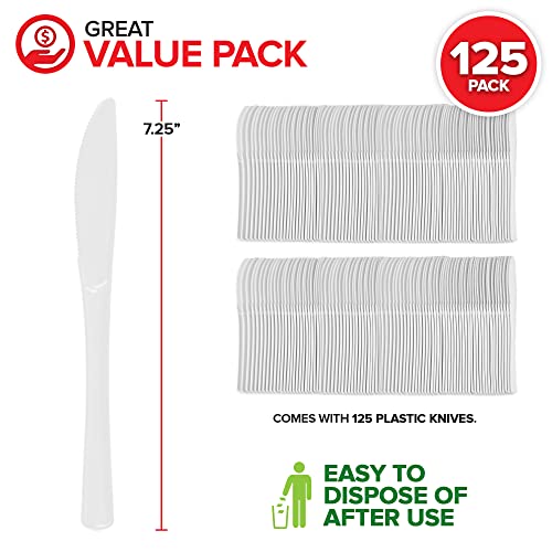 Creative Converting Touch of Color Heavy Duty Plastic Knives, One Size, Classic Red