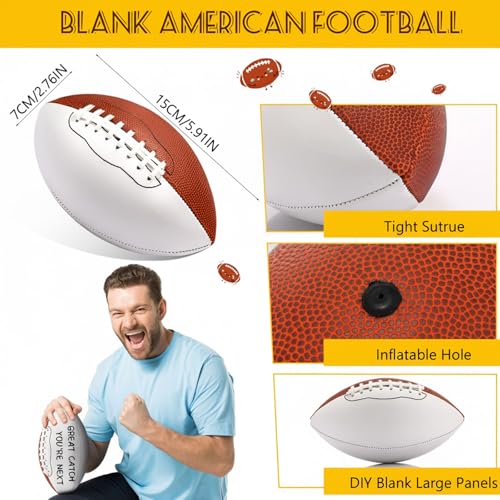 Jenaai 6 Pcs 5.91 '' Autograph Football, Size 1 Bulk, 2 White Panels - image 2