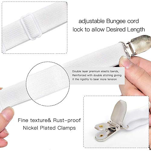 JUHONNZ Bettlakenspanner Elastische,3-Wege 6-Seiten Betttuchspanner Verstellbare Bettlakenverschlüsse Bettlaken-Verschlüsse für Allround und Vierkantmatratzen Weiß - Image 5