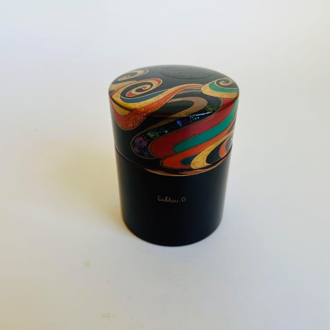 漆器 茶筒 茶器 茶道具 木製 漆塗り 蒔絵 螺鈿 伝統工芸 漆器 茶筒