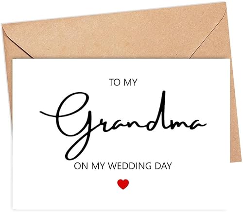 Tarjeta de felicitación de boda con texto en inglés "To My Grandma On My Wedding Day" (To My Grandma On My Wedding Day) - Tarjeta de felicitación de