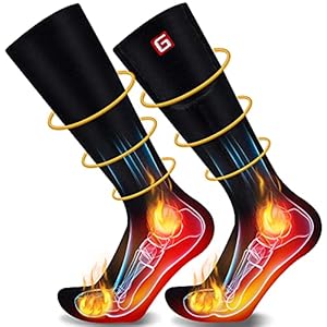 Autocastle Heated Socks for Men Women Rechargeable Battery Socks Electric Socks for Chronically Cold Feet Winter Warm Thermal Socks Washable Unisex Foot Warmer for Hunting Skiing Cycling