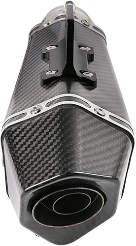 Miniatura 5 de PACEWALKER Silenciador de escape de motocicleta de fibra de carbono real de 1.496-2.008 in, silenciador universal de escape de motocicleta con DB