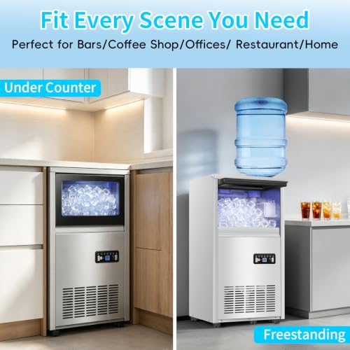 Image of 140 lbs /24H Commercial Ice Maker Machine with 35 lbs Storage Bin