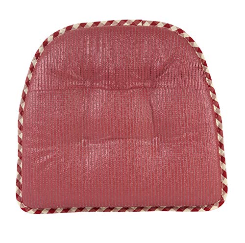 Klear Vu Omega Non-Slip Universal Chair Cushions For Dining Room, Kitchen And Office Use, U-Shaped Skid-Proof Seat Pad, 15X16 Inches, 4 Pack, 12 Gingham Red #TOP2