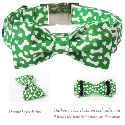 Lionet-Paws-St-Patrick-Green-Dog-Collar-Bone-Dog-Collar-for-Small-Dogs-Adjustable-Cotton-Clover-Pet-Puppy-Collars-for-Small-Dogs Lionet Paws St Patrick Green Dog Collar Bone Dog Collar for Small Dogs Adjustable Cotton Clover Pet Puppy Collars for Small Dogs