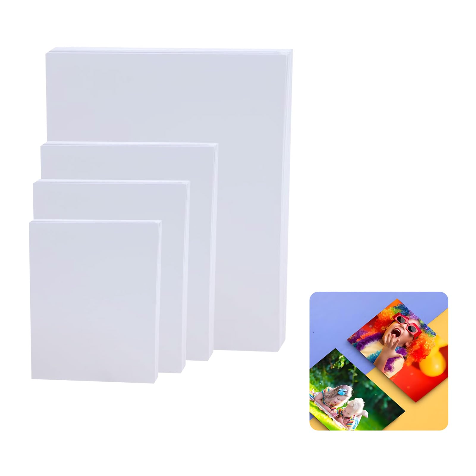 4 Sizes Glossy Photo Paper, Premium High Gloss Photo Paper