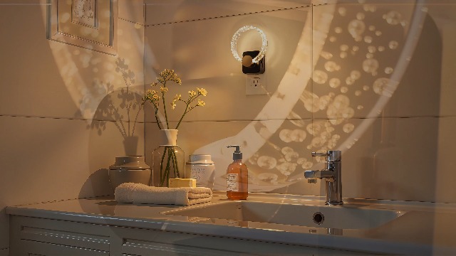 Image of L LOHAS LED Night Lights Plug into Wall, 3000K Soft White LED, Floral Night Lights with Dusk to Dawn Sensor, 0-100lm Adjustable Brightness, for Hallway Bedroom Stairway