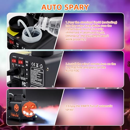 Máquina de humo para Halloween y Navidad con efectos de luces automáticos 6