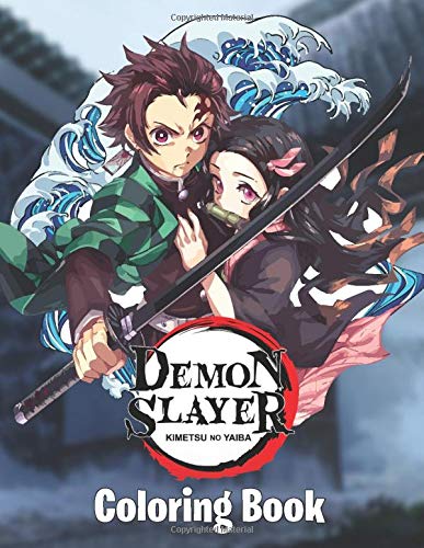 Demon Slayer Coloring Book: 50 High Quality Illustrations, Kimetsu no Yaiba Adult Coloring Book, Gif