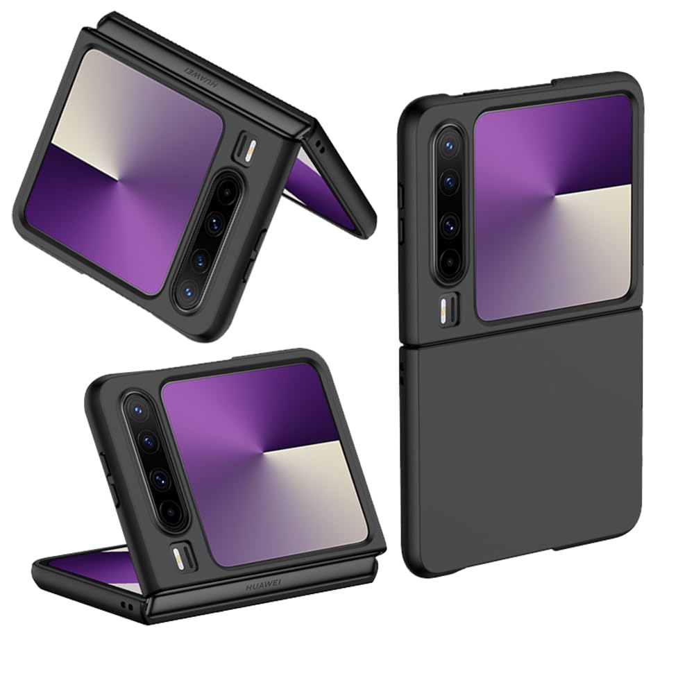 Case Compatible with Huawei Pura X, Flip Phone Back Cover Slim Fit Thin Lightweight Hard PC Bumper Shockproof Protection (Black)