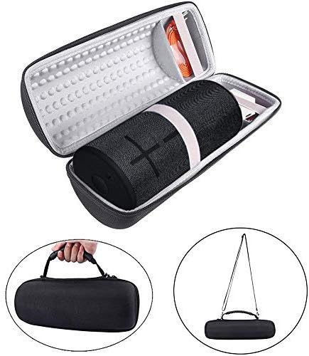 Hard Carry Case for Ultimate Ears MEGABOOM 3 UE MEGABOOM3 Portable Bluetooth Wireless Speaker with Shoulder Strap Accessories Travel Bag (Black+Gray)
