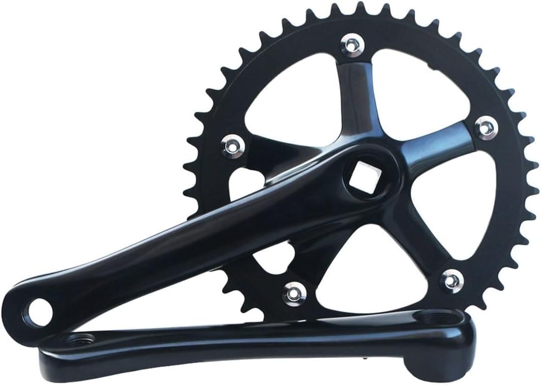 Guarnitura per bici da strada, 165 mm, foro quadrato, in lega di alluminio, con anello a catena 44T per bici pieghevoli e da strada