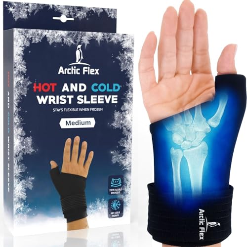 Arctic Flex Wrist Ice Pack Wrap – Kompressionsgel zur Unterstützung von Arthritis Hand & Thumb – wiederverwendbar, Hot & Cold Therapy Brace für Brot, Sehnenentzündung, Karpaltunnel, Tenosynovitis