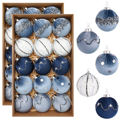 TranquilBliss Christmas Ball Ornaments, 3.14’’ 30 PCS Christmas Tree Decorations,