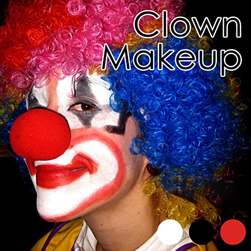Freeorr 3 Colors Face Clown Makeup Kit, Eye Black Baseball Sticks Face Paint For Baseball/Football/Halloween/Costume Parties Accessories Vampire/Witch/Clown Makeup Cream Face& Body Paint Easy To Blend-White/Black/Red #TOP2