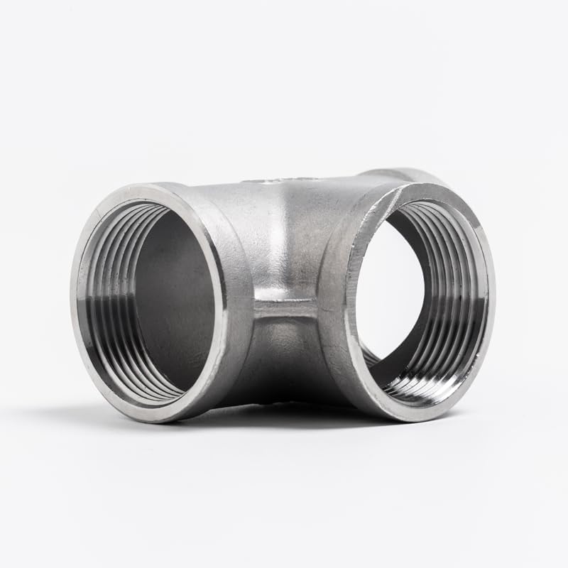 Miniatura 3 de Beduan 1" Tee Hembra NPT T en forma de 3 vías de tubería fundida - Acero inoxidable 304 (paquete de 2)