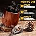 Charred Wooden Bourbon Drinking Glass, Whiskey Tumbler, Bourbon Gifts for Men - Wooden Old Fashioned Glass | Great Whiskey Gifts for Men