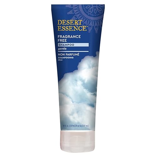 Desert Essence Champú sin fragancia, puro, 8 onzas líquidas, paquete de 3, sin perfume, brillo y brillo, fortalece el cabello, suave y revitalizado,