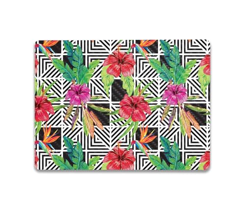 Image of MightySkins Carbon Fiber Skin Compatible with Microsoft Surface Laptop Go 3 (2023) Full Wrap Kit - Pop Hibiscus | Protective, Durable Textured Carbon Fiber Finish | Made in The USA