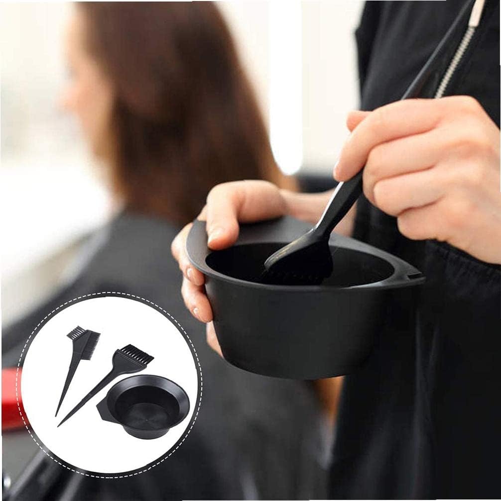 Hair Coloring Dyeing Kit Tool,with Brush Bowl Set Double Sided Coloring Hairdressing Black for Fashion 3PCS Get Creative : Beauty & Personal Care