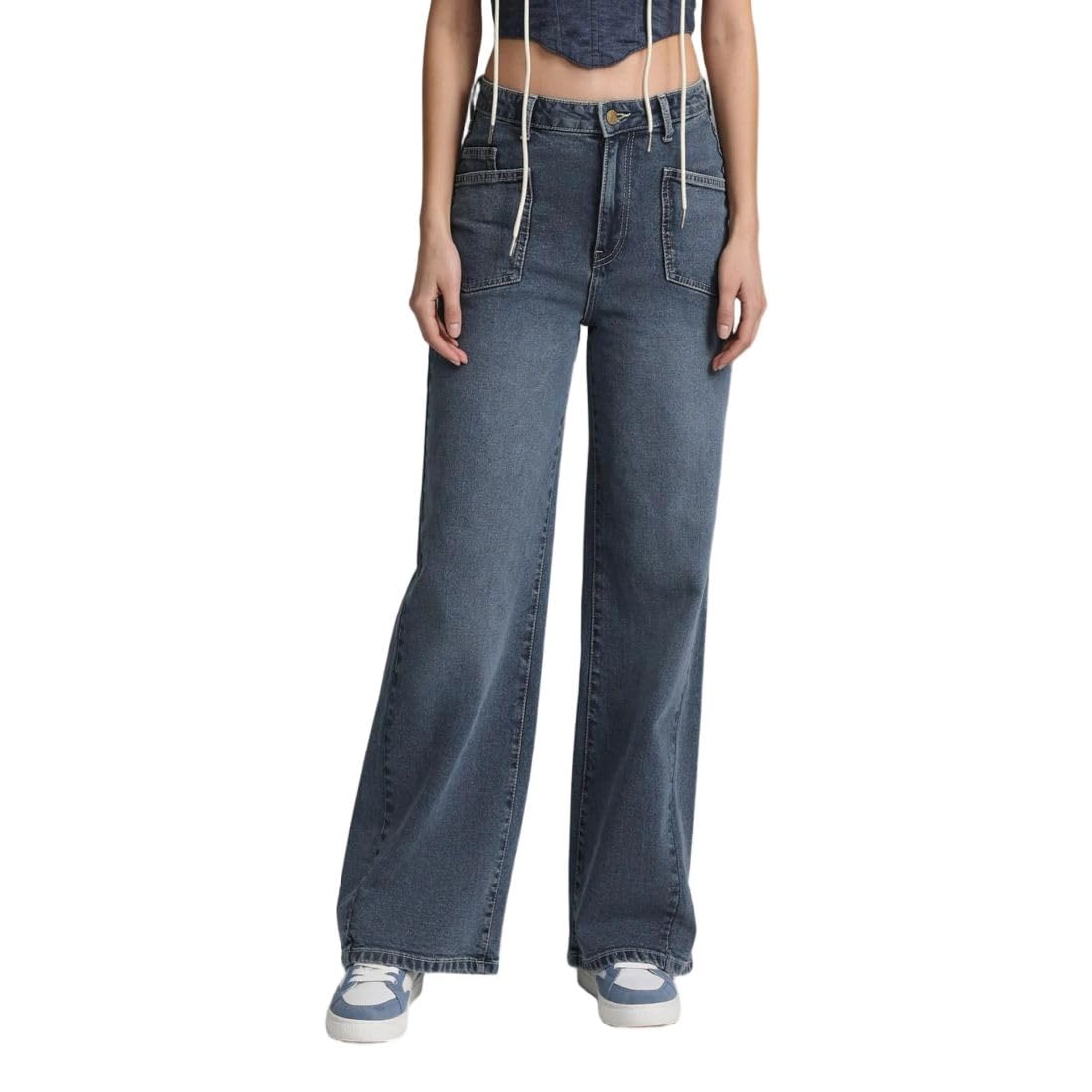 Women's Baggy Fit Jeans| Solid | High Rise | Stretchable | Jeans for Woman-image-22