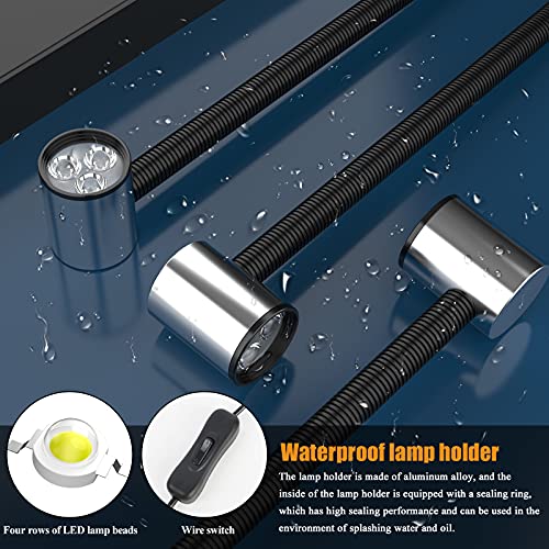 Led Magnetic Machine Work Light Ip65 Water Proof Flexible Gooseneck Lamp 900 Lumens 120 Volt For Lathe Milling Drill Press Industrial Lighting… #TOP2