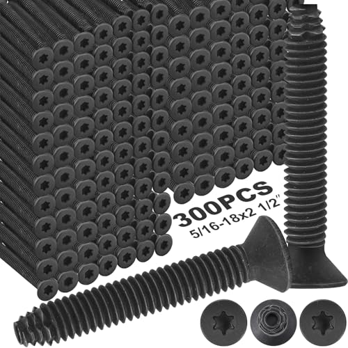 Blulu 300 Pack 5/16-18 x 2-1/2" Flat Head Self Tapping Trailer Deck Screws