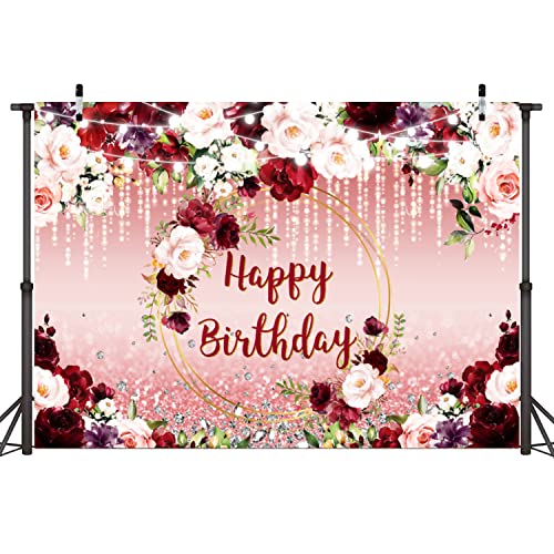 Fondo Fotográfico Sensfun Floral Burdeos 8x6ft miniatura 3