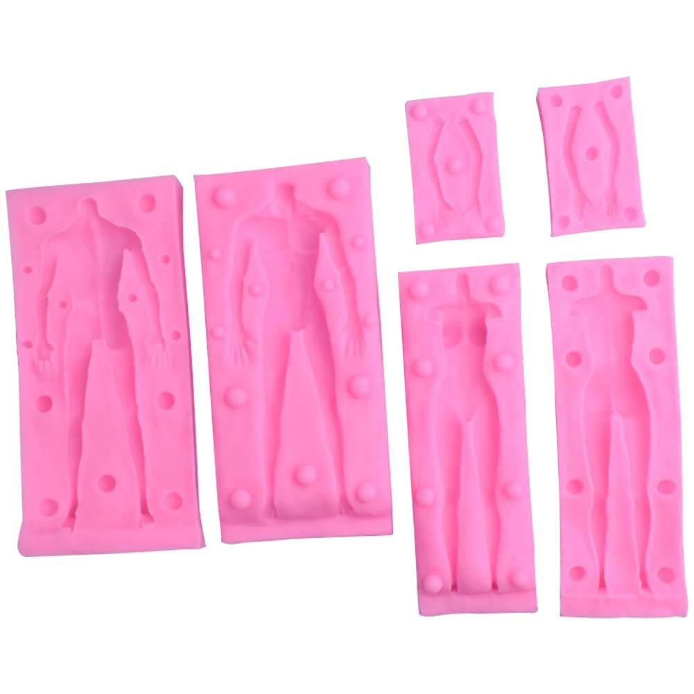 Paquete de 2 moldes de silicona para fondant de hombre y mujer, molde de arcilla de yeso, molde de chocolate, galletas, azúcar, manualidades, molde de hielo, suministros de decoración de pasteles,