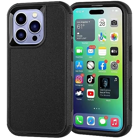 Joylifeboard for iPhone 14 Pro Phone Case 3 in 1 [Shockproof] [Dropproof] Heavy Duty Protective Case Cover for Apple iPhone 14 Pro 6.1 inch (Black) Cover