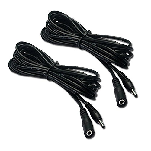 TopPartsOnline Extension Cable 10FT Compatible for Indoor IP Camera Compatible for Foscam Fi8918w Fi8910w Fi8916w Power Ac Adapter 10ft 2-Pack Black