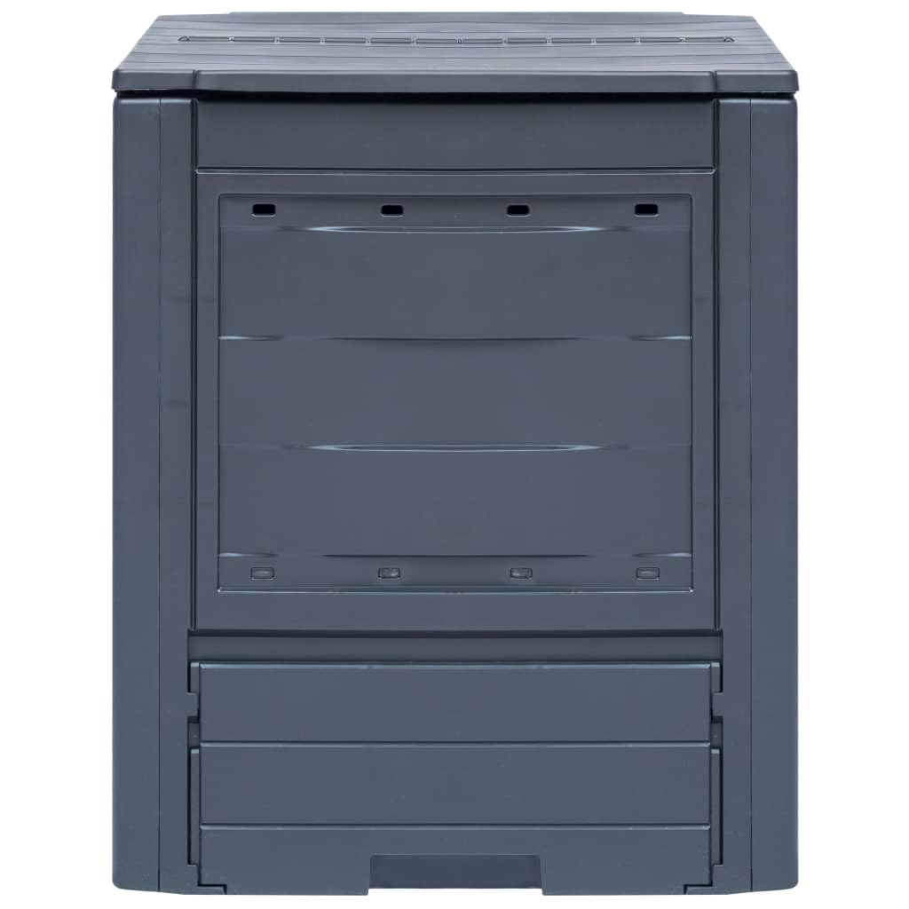 vidaXL 2 x Garden Composting Bin Composting Bin Fertilizer Container Outdoor Waste Box Grey 60 x 60 x 73 cm 520 L