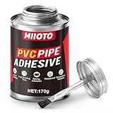 Miioto Colla per PVC, Colla per Assemblare Tubi, Adesivo PVC per Incollare Tubature Idrauliche e Giunzioni, 100g Latta con Pennello, Buona Impermeabilità e Tempo di Incollaggio Rapido