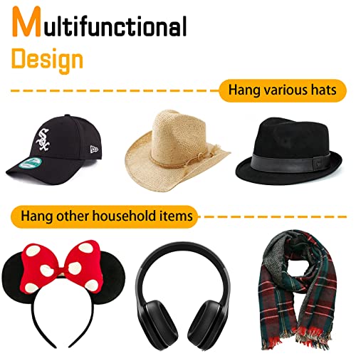 Pipihome Adhesive Hat Hooks For Wall (12-Pack) - Cap Holder Minimalist Hat Rack Organizer, No Dilling, Strong Hold Hat Hangers, Sticking Them Up Or Places To Drill For A Fixture (White) #TOP4