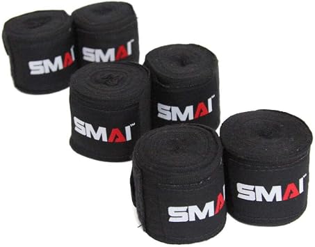 SMAI Boxing Hand Wraps 180 inch - 3pk - Quick Inner Wraps Made for Muay Thai, MMA, Kickboxing Sparring and Fighting Training. Suitable for Men, Women and Youth