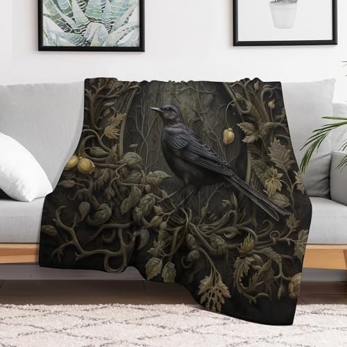 Manta de pájaros mullida sofá grande de 130x180 cm cálida 3