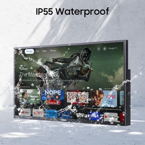 Image of SYLVOX Outdoor TV, 55'' QLED Smart TV, IP55 Waterproof, Dolby Atmos HDR 10, Voice Remote,1000nits Weatherproof Television, Chromecast Built-in for Deck, Patio or Garden(Deck Pro QLED 3.0)