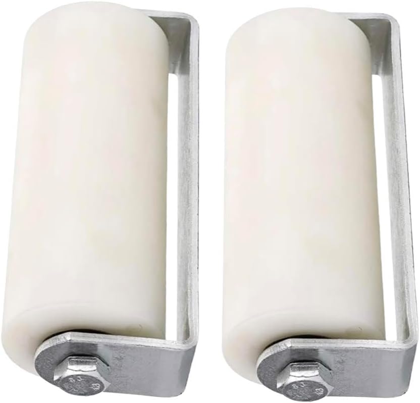 Miniatura 5 de JM Steel - Guía de puerta corredera blanca de 6 pulgadas. con ejes extraíbles incluidos. Unidad (1)